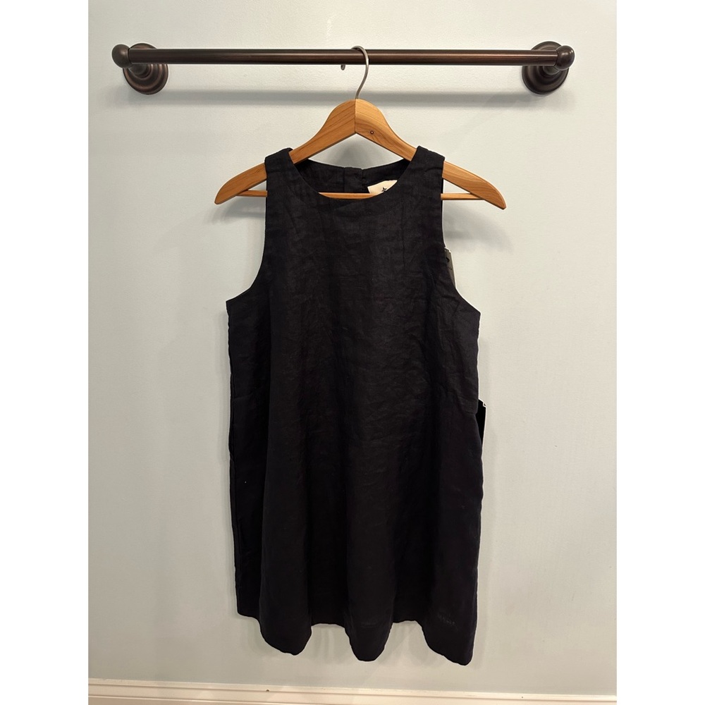 NWT TUCKERNUCK Dark Navy Linen Pauline Dress S - Picture 3 of 3